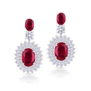 Vintage Mirror Ruby Earrings By Hyba Jewels
