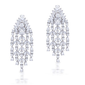 Blinging Floral Chandelier Earrings By Hyba Jewels
