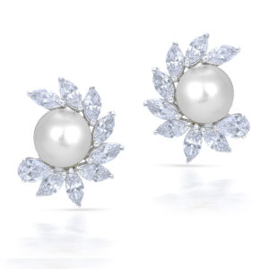 Pear & Marquise Cut Pearl Earrings By Hyba Jewels