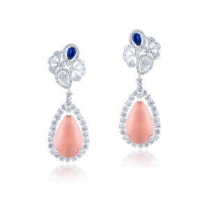 Salmon Pink Drop Earrings By Hyba Jewels