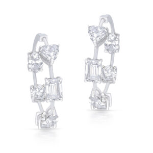 Solitaires MashUp Hoop Earrings By Hyba Jewels