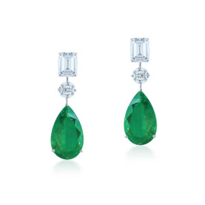 Emerald Drop Danglers By Hyba Jewels