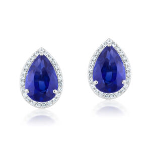 Blue Sapphire Stud Earrings By Hyba Jewels