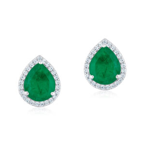 Emerald Stud Earrings By Hyba Jewels