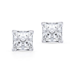 Princess Cut Solitaire Stud Earrings By Hyba Jewels