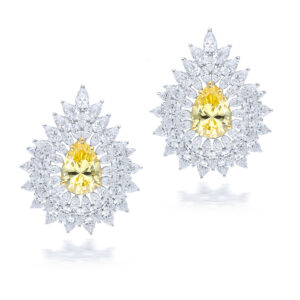 Pear Drop Cluster Stud Earrings By Hyba Jewels