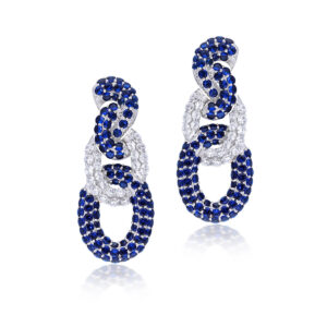 Blue Sapphire Interlocking Danglers By Hyba Jewels