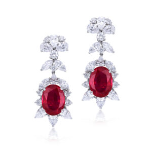 Sublime Ruby Drop Danglers By Hyba Jewels
