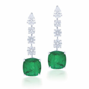 Elegant Emerald Danglers By Hyba Jewels