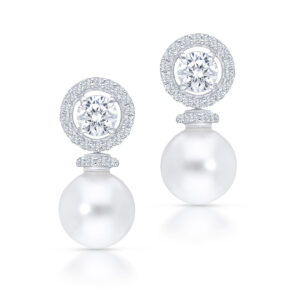 White Round Pearl Earrings By Hyba Jewels