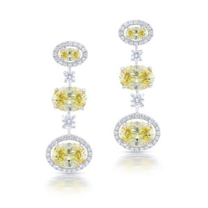 Crescent Yellow Sapphire Danglers By Hyba Jewels