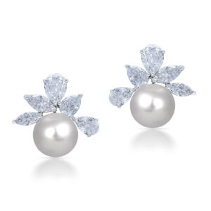 Elegant Pearl Stud Earrings By Hyba Jewels